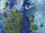 Watermedia painting, Peacock by Christine Alfery