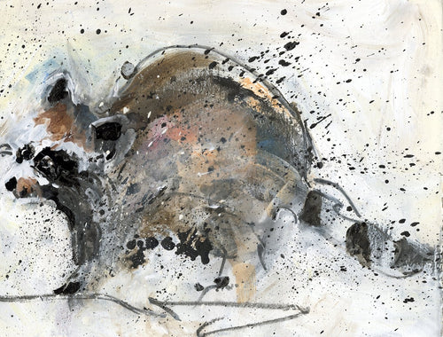 Watermedia painting, Raccoon by Christine Alfery
