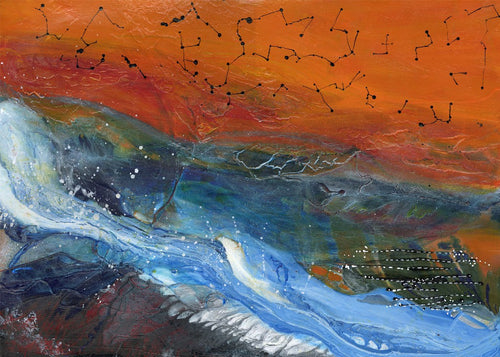 Water media painting, Springtime Thaw by Christine Alfery