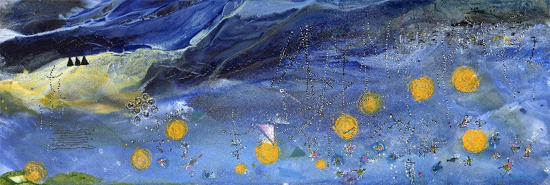 Water media painting, Stars in the Sky by Christine Alfery