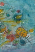 Water media painting, Sticks and Stones and Rainbows by Christine Alfery