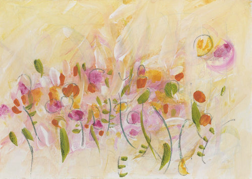 Water media painting, Summer Time Garden by Christine Alfery