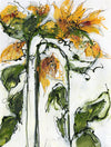 Water media painting, Sunflower Study II by Christine Alfery