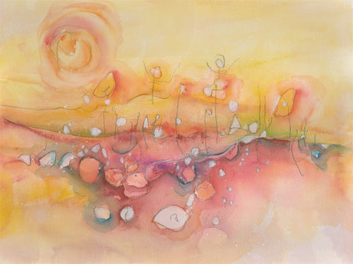 Water media painting, Sunshine by Christine Alfery