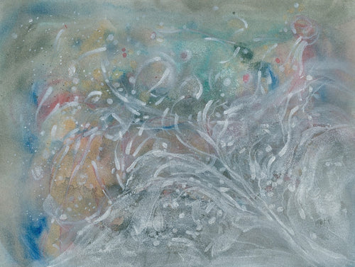Water media painting, Tadpoles by Christine Alfery
