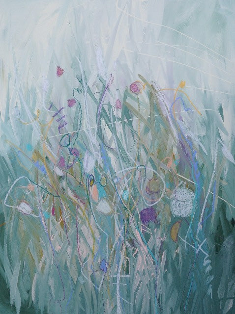 Water media painting, The Garden by Christine Alfery