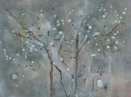 Water media painting, Things That Go Bump in the Night by Christine Alfery