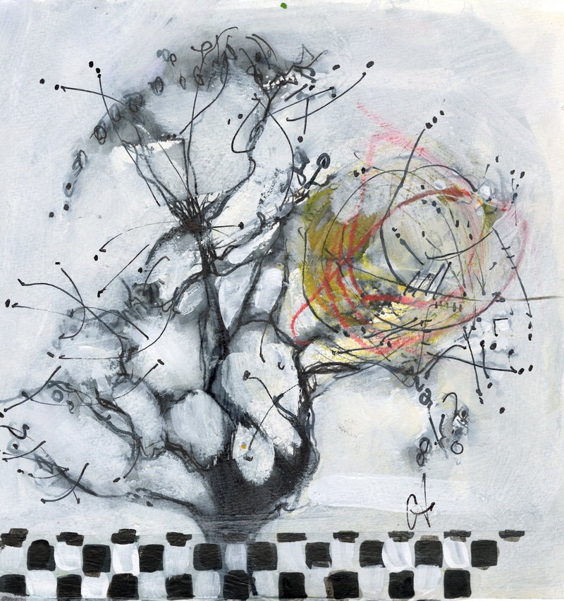 Water media painting, Tree, Tree, Tree by Christine Alfery
