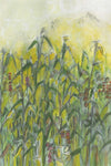 Water media painting, Two Crows in the Corn  by Christine Alfery