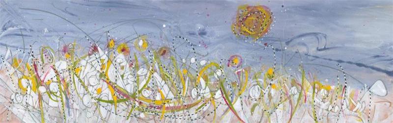 Water media painting, We'll Sing in the Sunshine by Christine Alfery