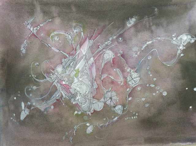 Water media painting, Wheee by Christine Alfery