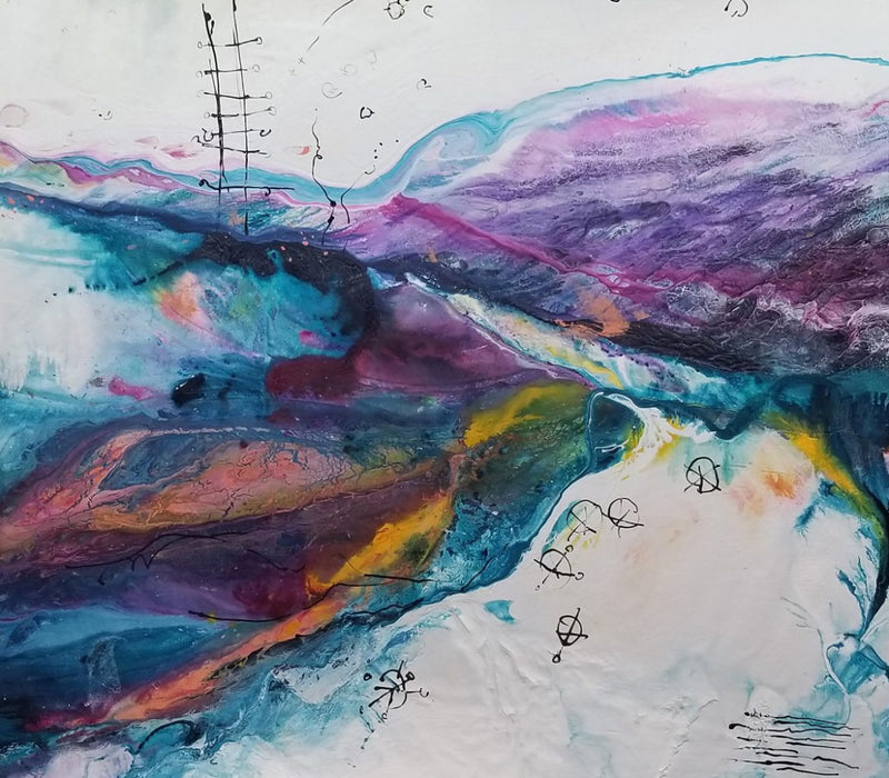 Water media painting, Which Way II by Christine Alfery