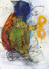 Watermedia painting, Painted Bird Wind Up Toy by Christine Alfery