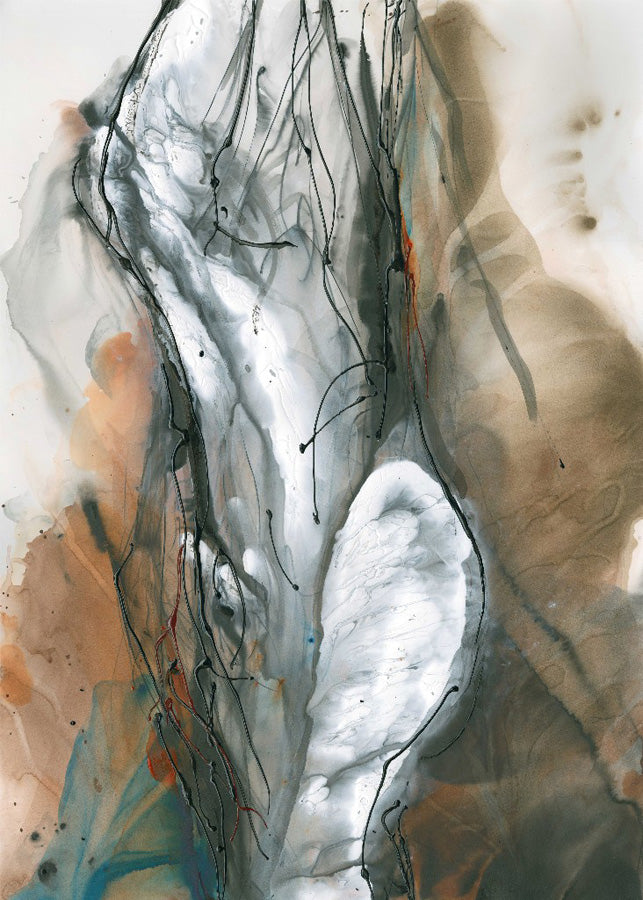 Water media painting, Woman by Christine Alfery
