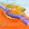 Water media painting, Yellow Trees, Blue Skies by Christine Alfery