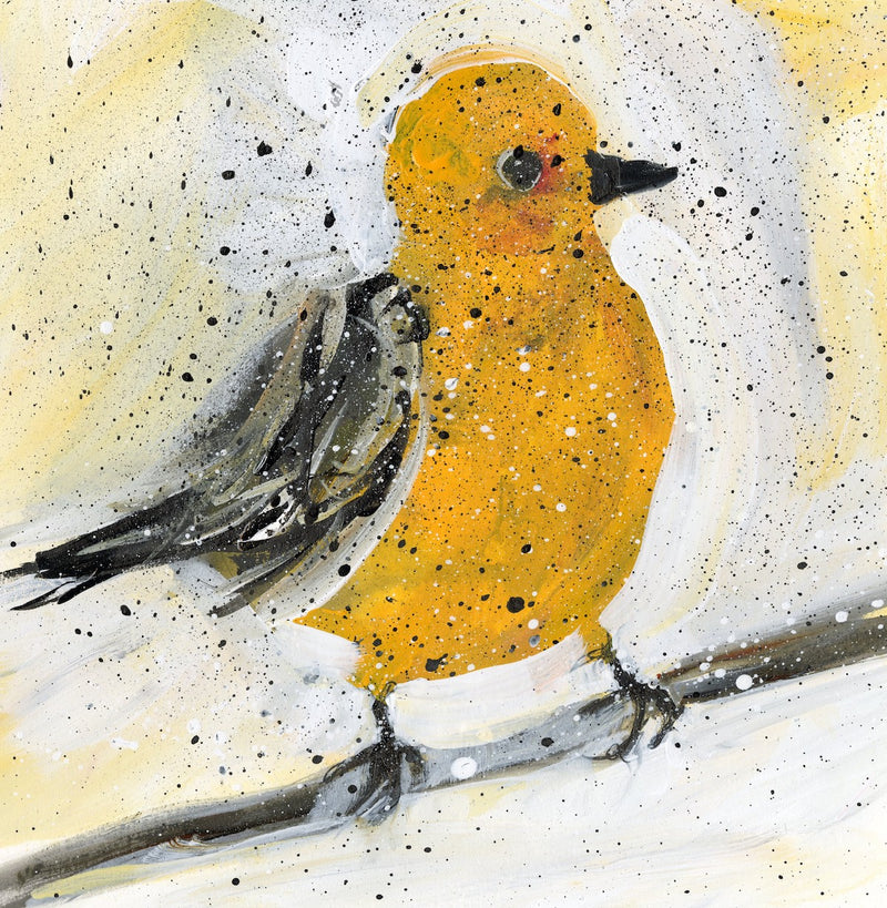 Watermedia painting, Little Yellow Bird by Christine Alfery